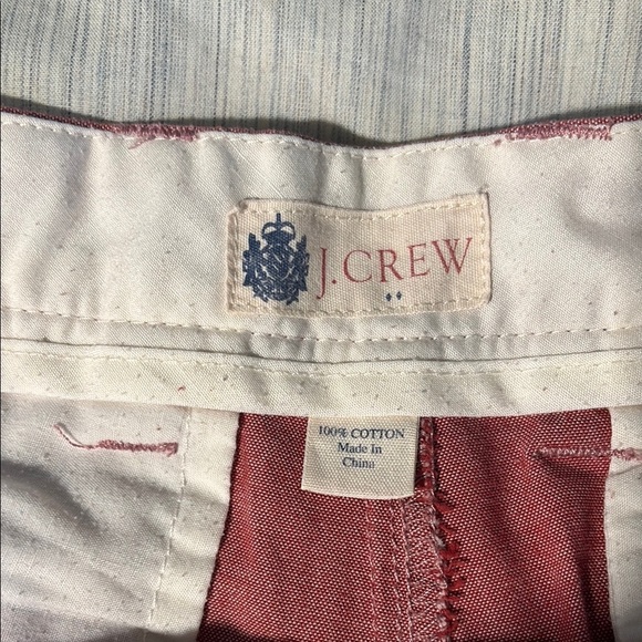 J. Crew Red Flat Front Shorts Lightweight Cotton - Picture 2 of 9